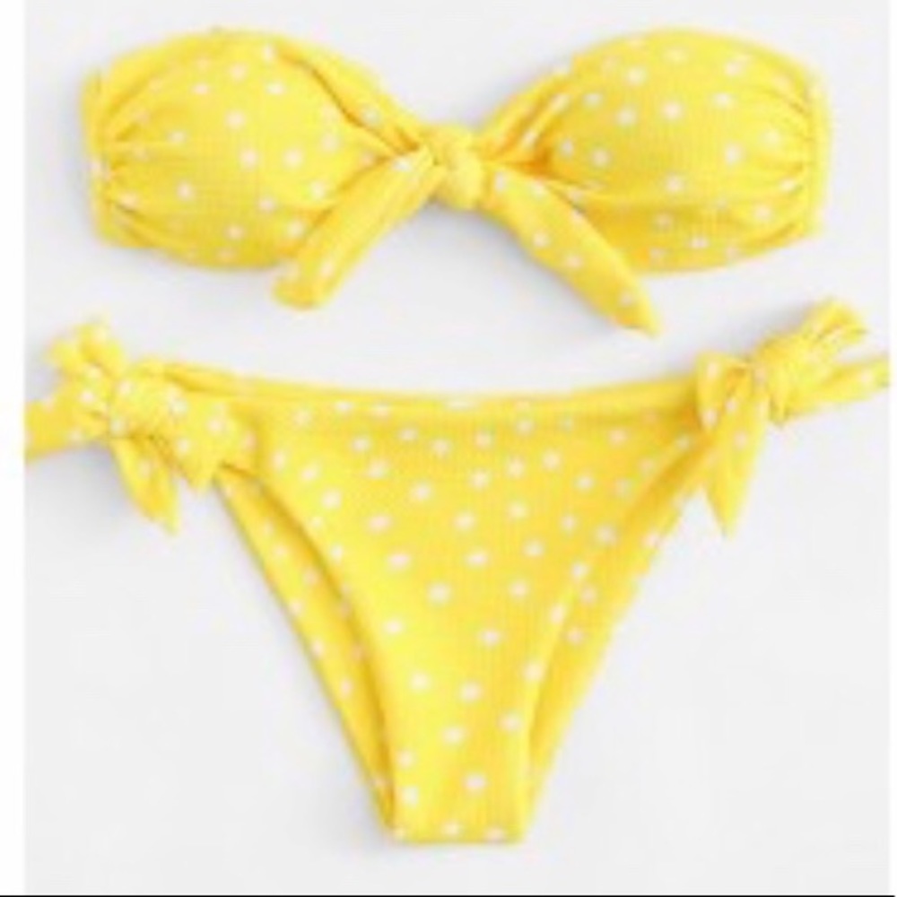 Yellow polka dot bikini NEW - size small